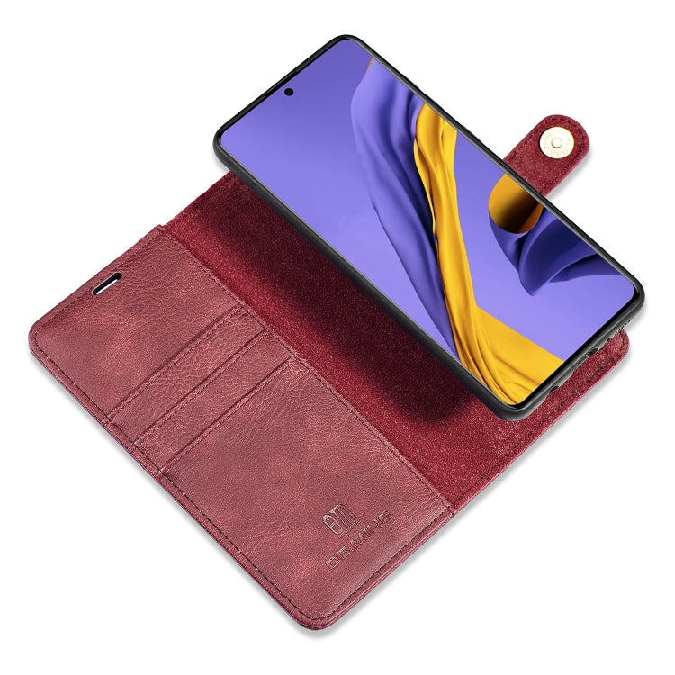 For Galaxy A71 DG.MING Crazy Horse Texture Flip Detachable Magnetic Leather Case with Holder & Card Slots & Wallet