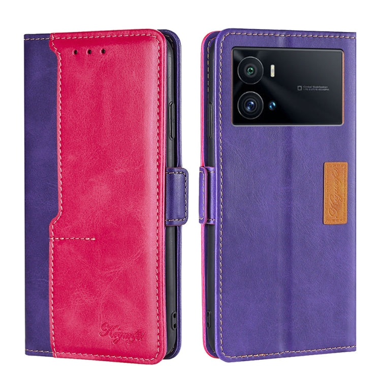 For vivo iQOO 9 Pro 5G Contrast Color Side Buckle Leather Phone Case