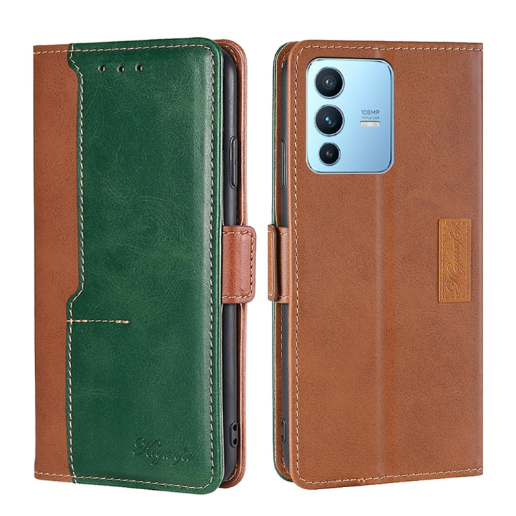 For vivo S12 Pro 5G/V23 Pro Contrast Color Side Buckle Leather Phone Case