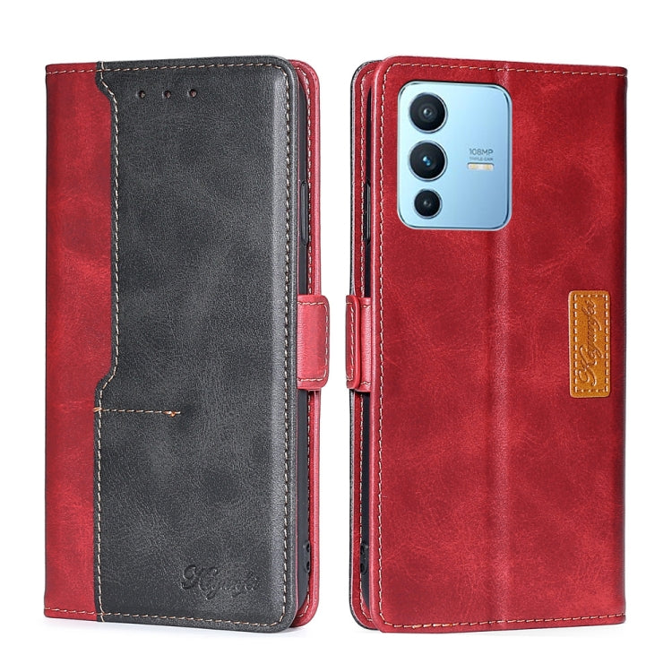 For vivo S12 Pro 5G/V23 Pro Contrast Color Side Buckle Leather Phone Case