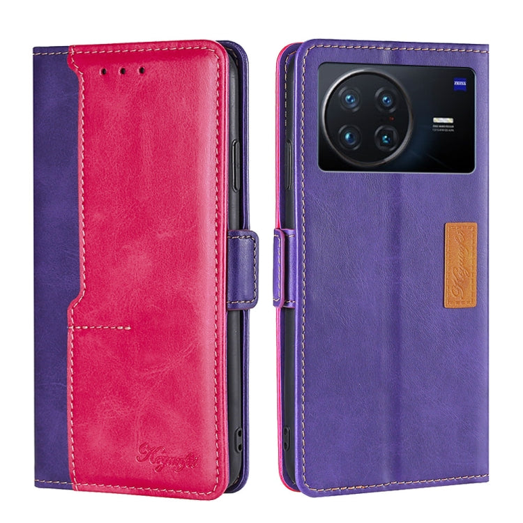 For vivo X Note 5G Contrast Color Side Buckle Leather Phone Case