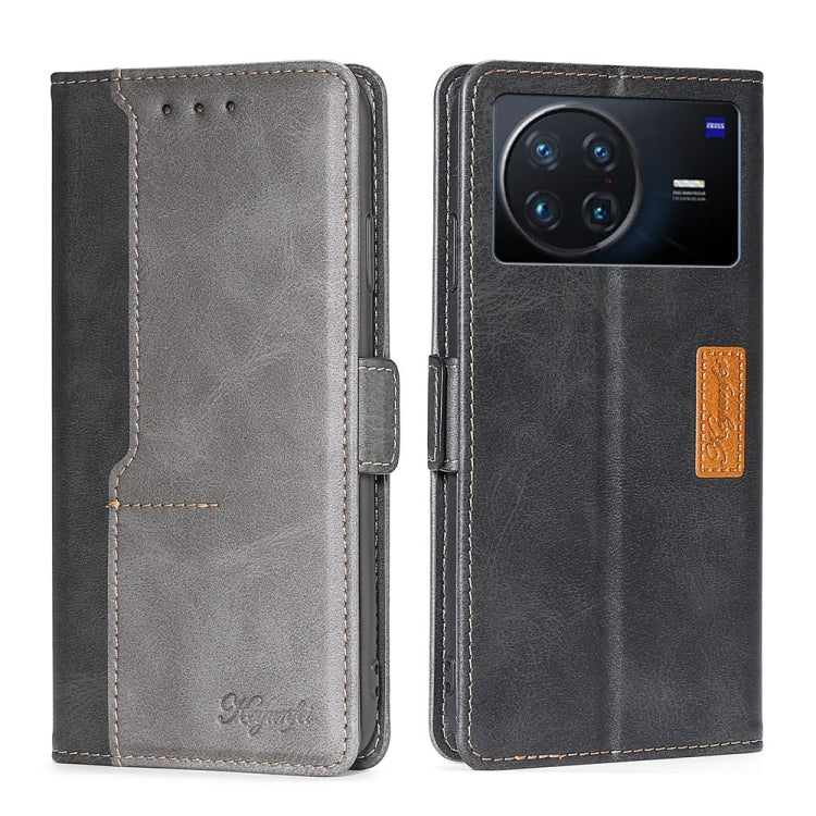 For vivo X Note 5G Contrast Color Side Buckle Leather Phone Case
