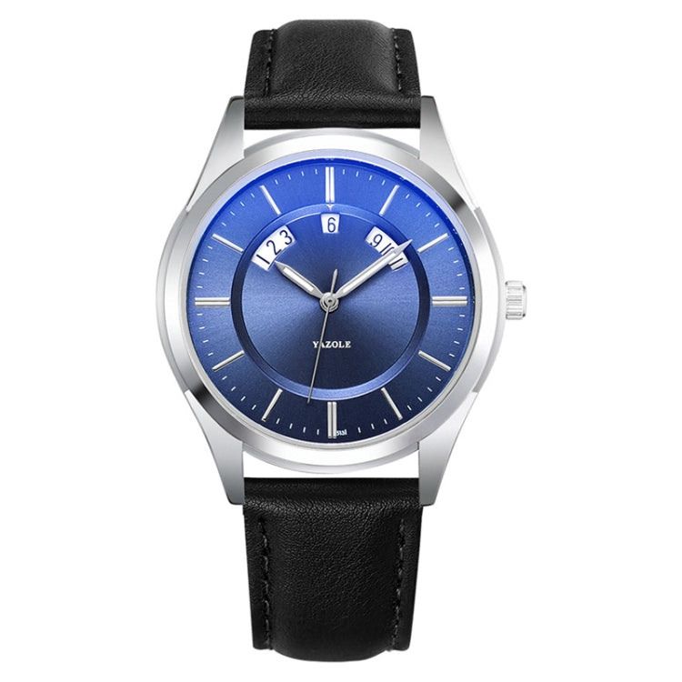 YAZOLE 513 Leather Band Calendar Waterproof Quartz Watch