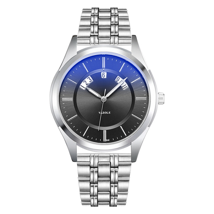 YAZOLE 513 Steel Band Calendar Waterproof Quartz Watch