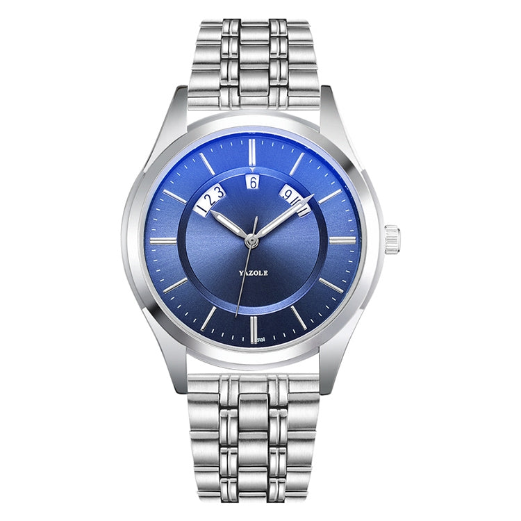 YAZOLE 513 Steel Band Calendar Waterproof Quartz Watch