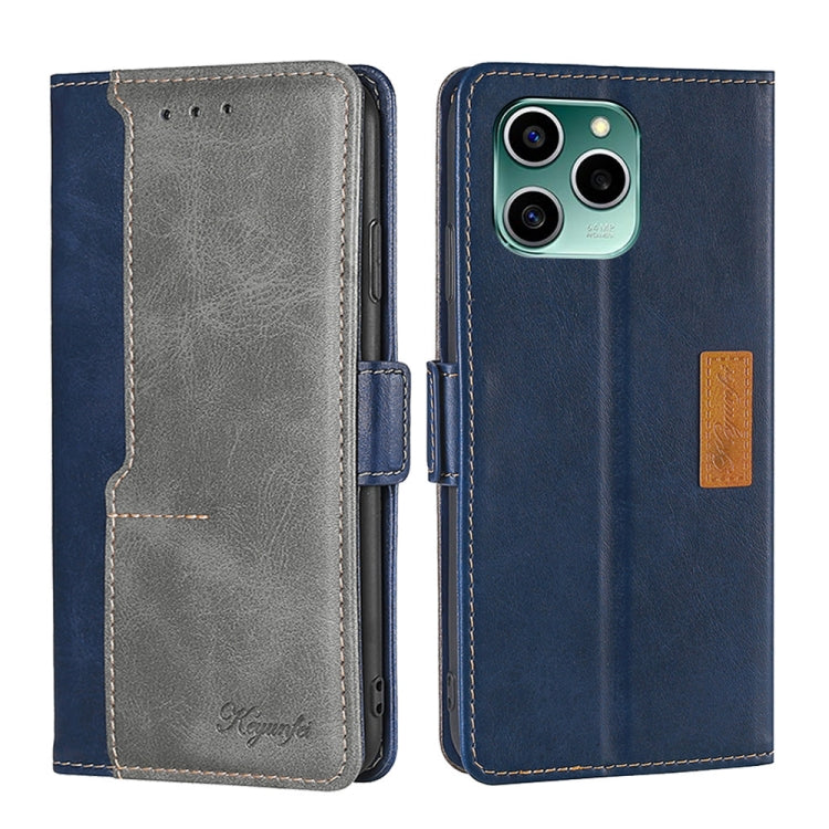 For Honor 60 SE Contrast Color Side Buckle Leather Phone Case