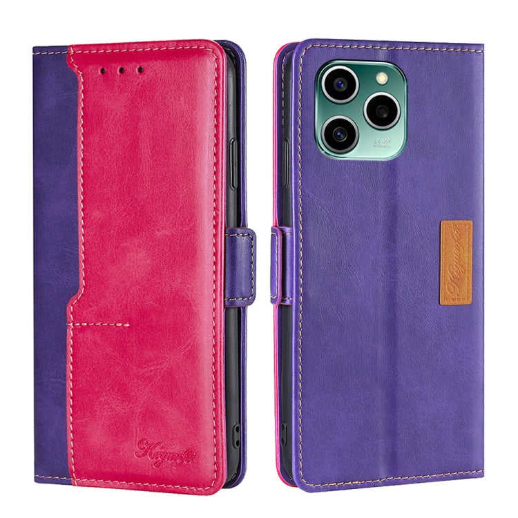 For Honor 60 SE Contrast Color Side Buckle Leather Phone Case