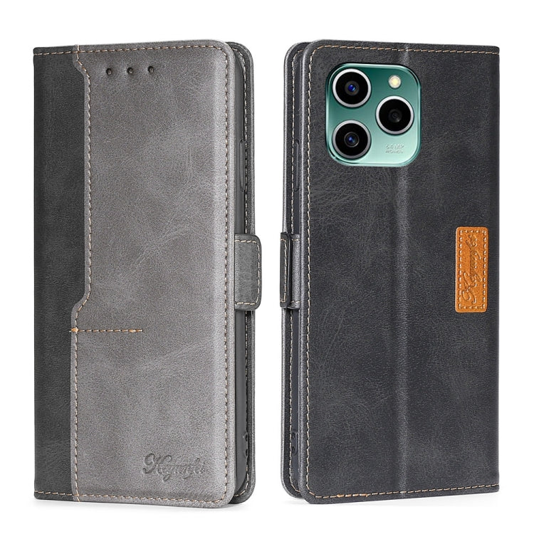 For Honor 60 SE Contrast Color Side Buckle Leather Phone Case