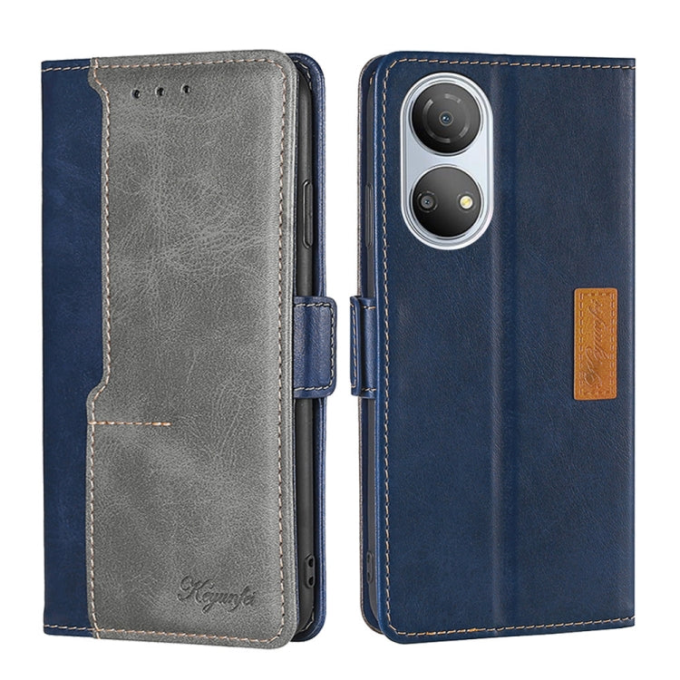 For Honor Play 30 Plus Contrast Color Side Buckle Leather Phone Case