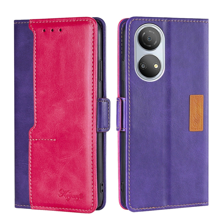 For Honor Play 30 Plus Contrast Color Side Buckle Leather Phone Case