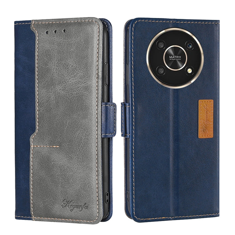 For Honor X30 Contrast Color Side Buckle Leather Phone Case