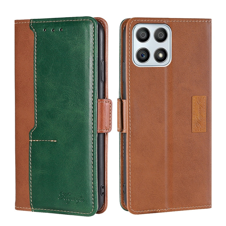 For Honor X30i Contrast Color Side Buckle Leather Phone Case