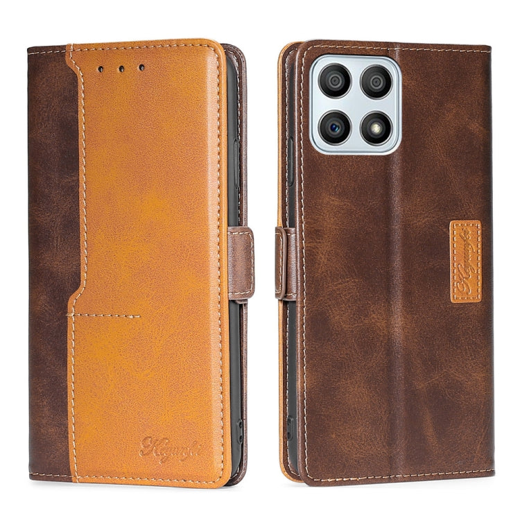 For Honor X30i Contrast Color Side Buckle Leather Phone Case