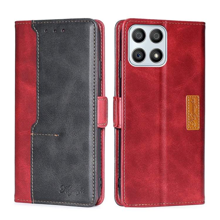 For Honor X30i Contrast Color Side Buckle Leather Phone Case