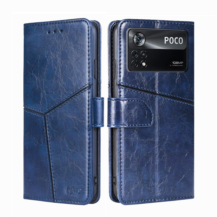 For Xiaomi Poco X4 Pro 5G Geometric Stitching Horizontal Flip Leather Phone Case
