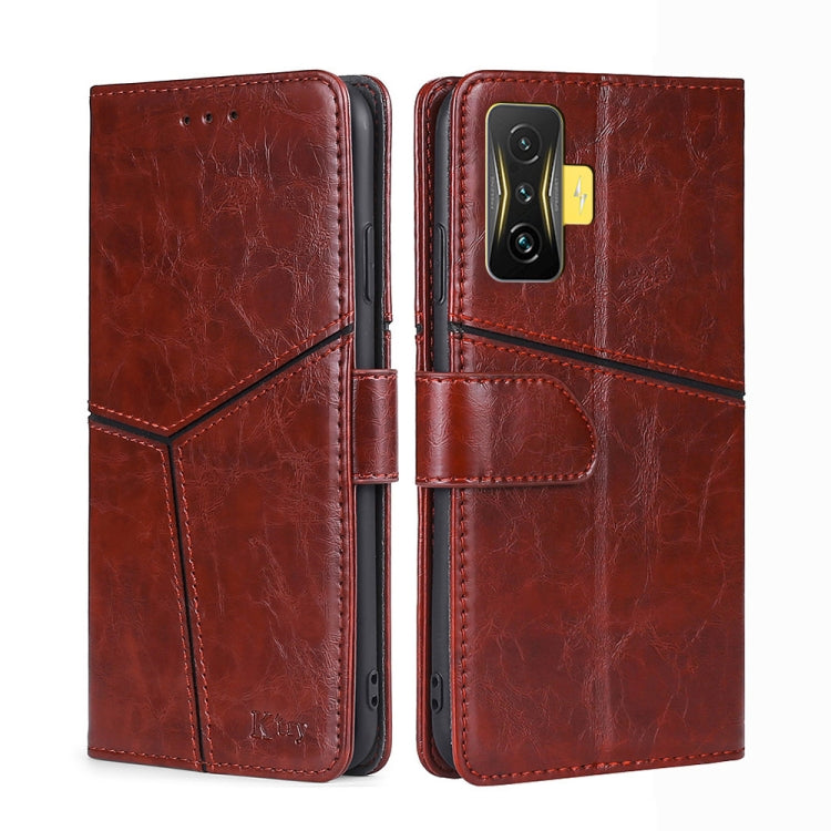 For Xiaomi Redmi K50 Gaming / Poco F4 GT Geometric Stitching Horizontal Flip Leather Phone Case