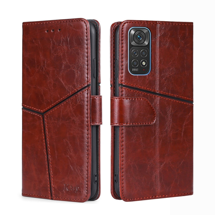 For Xiaomi Redmi Note 11 4G / Note 11S Geometric Stitching Horizontal Flip Leather Phone Case