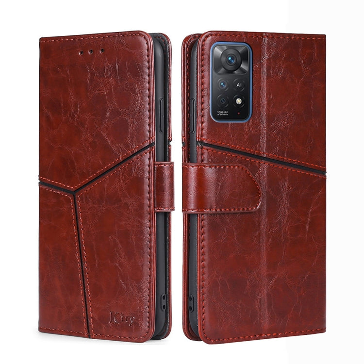 For Xiaomi Redmi Note11 Pro 4G / 5G Geometric Stitching Horizontal Flip Leather Phone Case