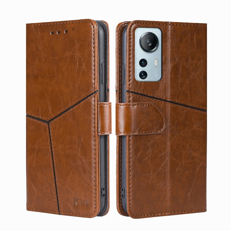For Xiaomi 12 Lite Geometric Stitching Horizontal Flip Leather Phone Case