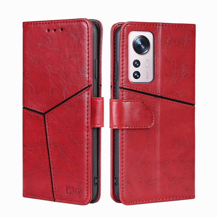 For Xiaomi 12 Pro Geometric Stitching Horizontal Flip Leather Phone Case