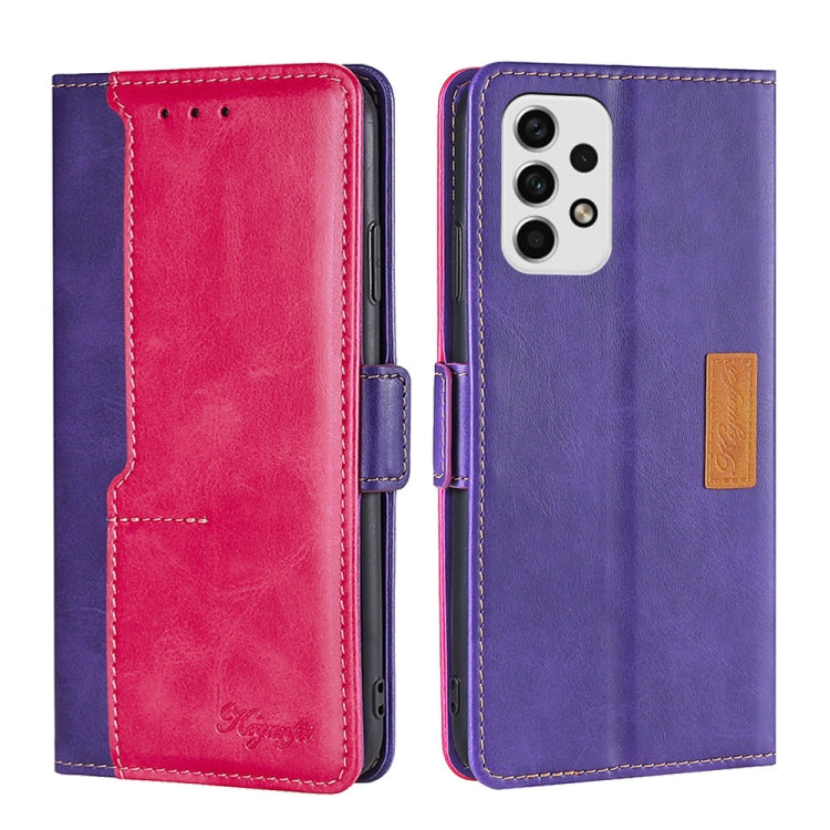 For Samsung Galaxy A23 5G Contrast Color Side Buckle Leather Phone Case