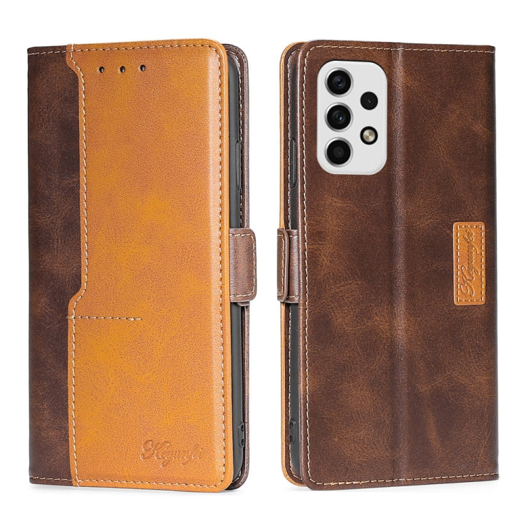 For Samsung Galaxy A23 5G Contrast Color Side Buckle Leather Phone Case