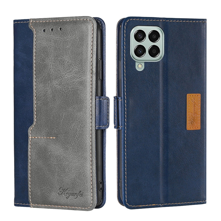 For Samsung Galaxy M33 5G Contrast Color Side Buckle Leather Phone Case