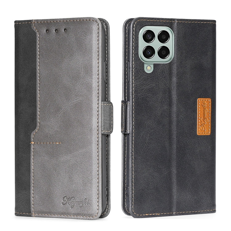 For Samsung Galaxy M33 5G Contrast Color Side Buckle Leather Phone Case