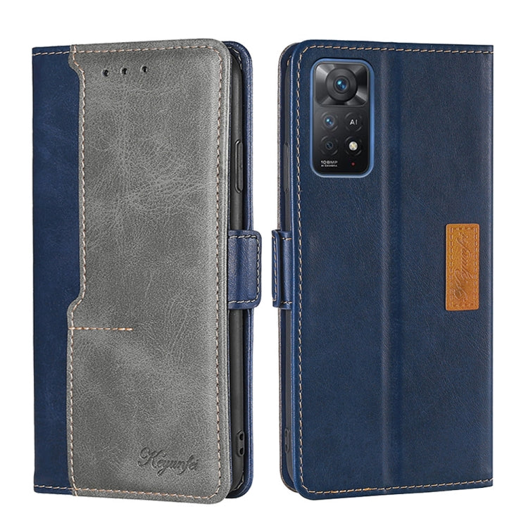 For Xiaomi Redmi Note 11 Pro 4G/Redmi Note 11 Pro 5G Global Contrast Color Side Buckle Leather Phone Case