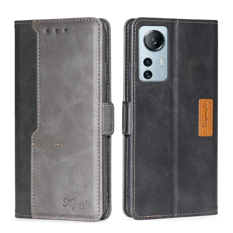 For Xiaomi 12 Lite Contrast Color Side Buckle Leather Phone Case