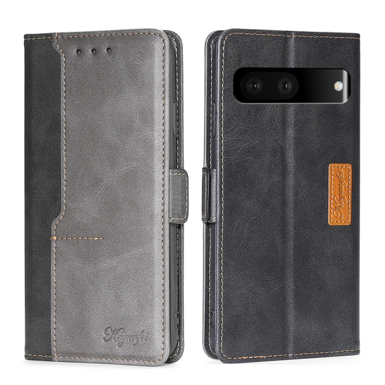 For Google Pixel 7 5G Contrast Color Side Buckle Leather Phone Case