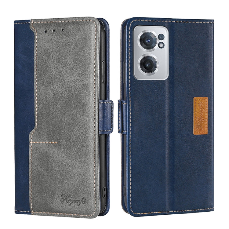 For OnePlus Nord CE 2 5G Contrast Color Side Buckle Leather Phone Case