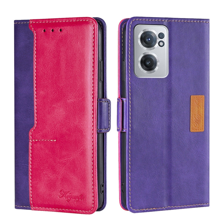 For OnePlus Nord CE 2 5G Contrast Color Side Buckle Leather Phone Case