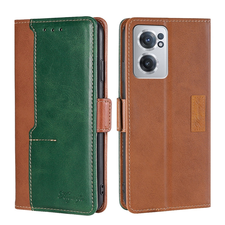 For OnePlus Nord CE 2 5G Contrast Color Side Buckle Leather Phone Case