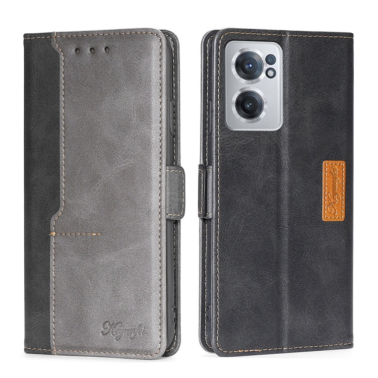 For OnePlus Nord CE 2 5G Contrast Color Side Buckle Leather Phone Case