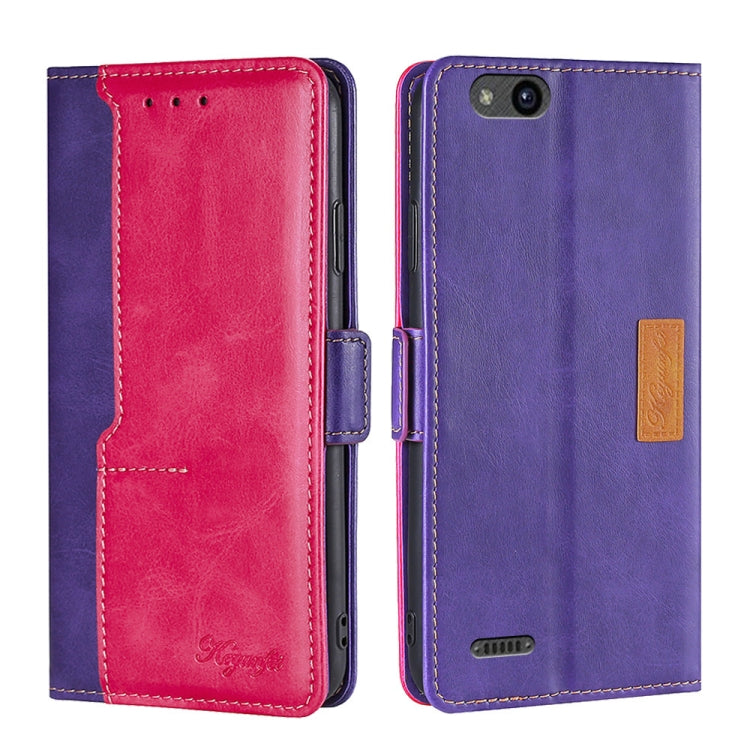 For ZTE Tempo X/Vantage/Z839/N9137 Contrast Color Side Buckle Leather Phone Case