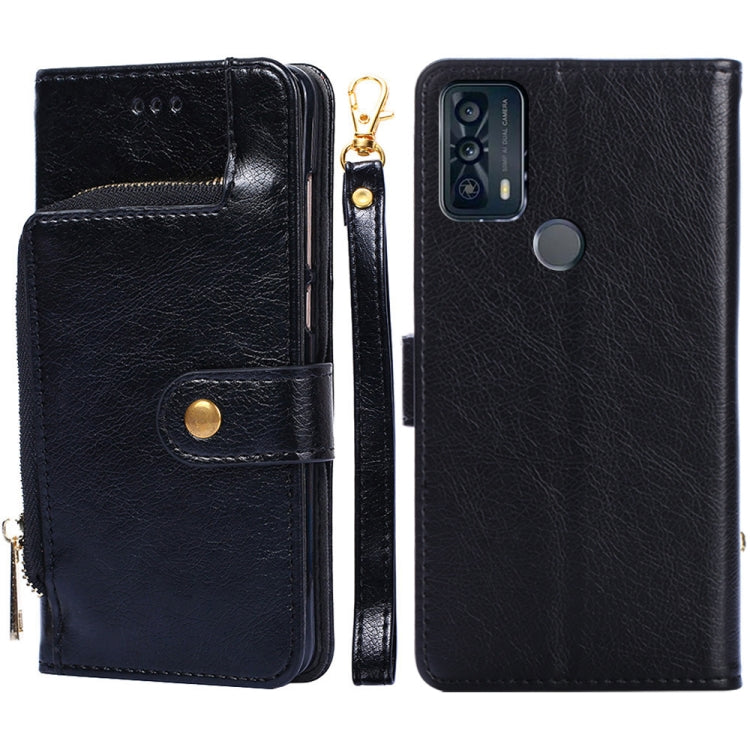 For TCL 20B Zipper Bag Leather Phone Case