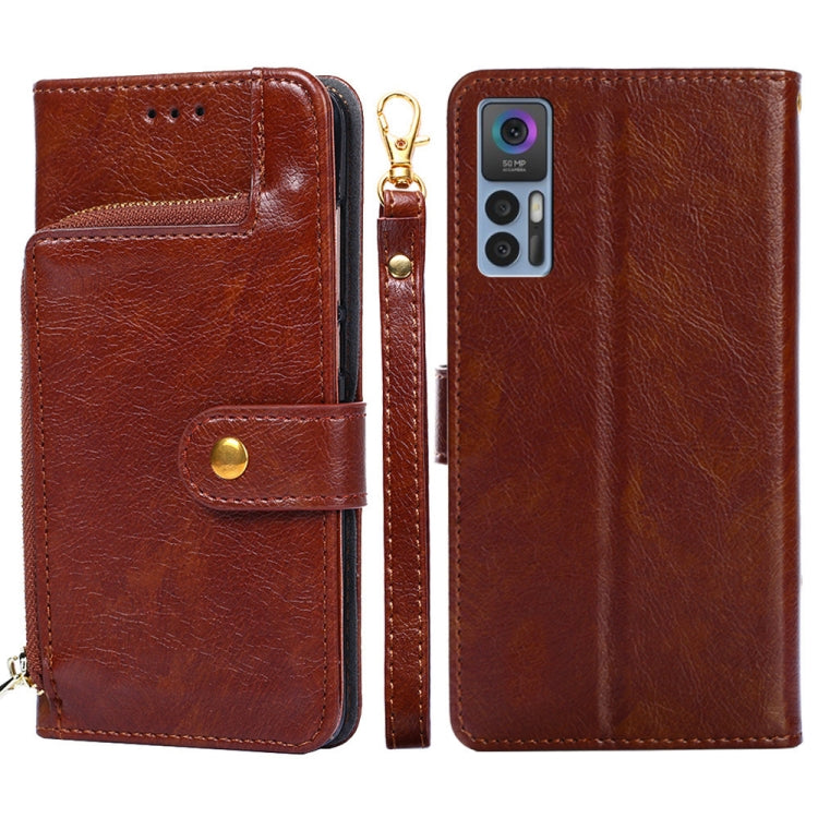 For TCL 30 5G/30 + 5G Zipper Bag Leather Phone Case