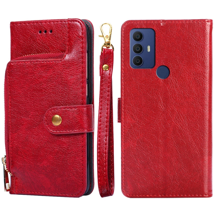 For TCL 30 SE/306/305/Sharp Aqous V6/Aqous V6 Plus Zipper Bag Leather Phone Case
