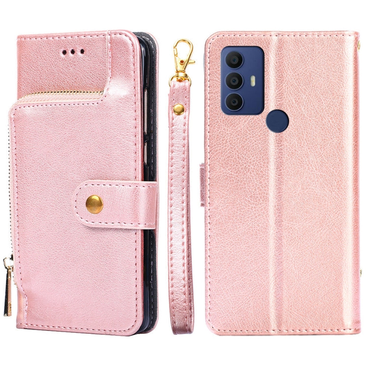 For TCL 30 SE/306/305/Sharp Aqous V6/Aqous V6 Plus Zipper Bag Leather Phone Case