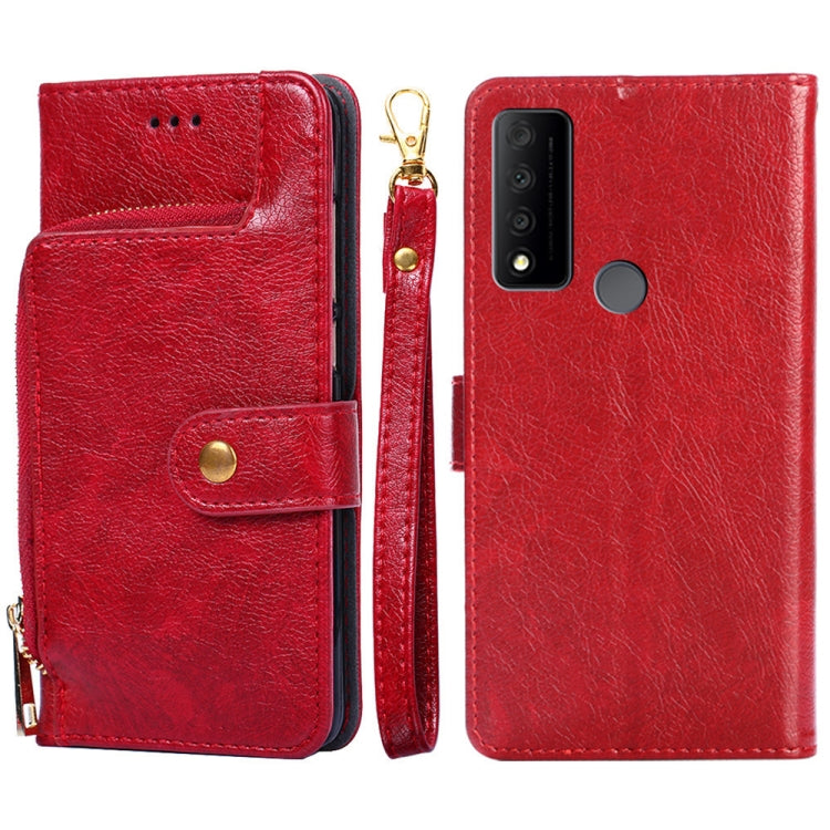 For TCL 30V 5G Zipper Bag Leather Phone Case