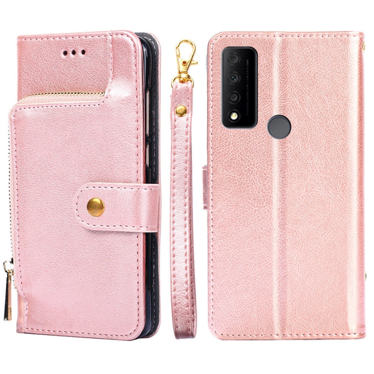 For TCL 30V 5G Zipper Bag Leather Phone Case