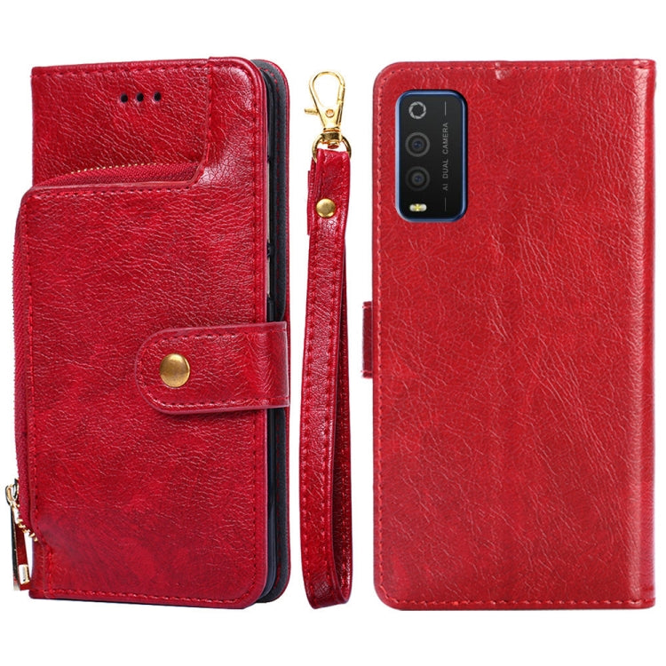 For TCL 205 Zipper Bag Leather Phone Case