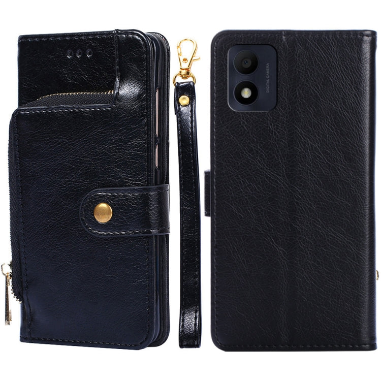 For alcatel 1B 2022 Zipper Bag Leather Phone Case
