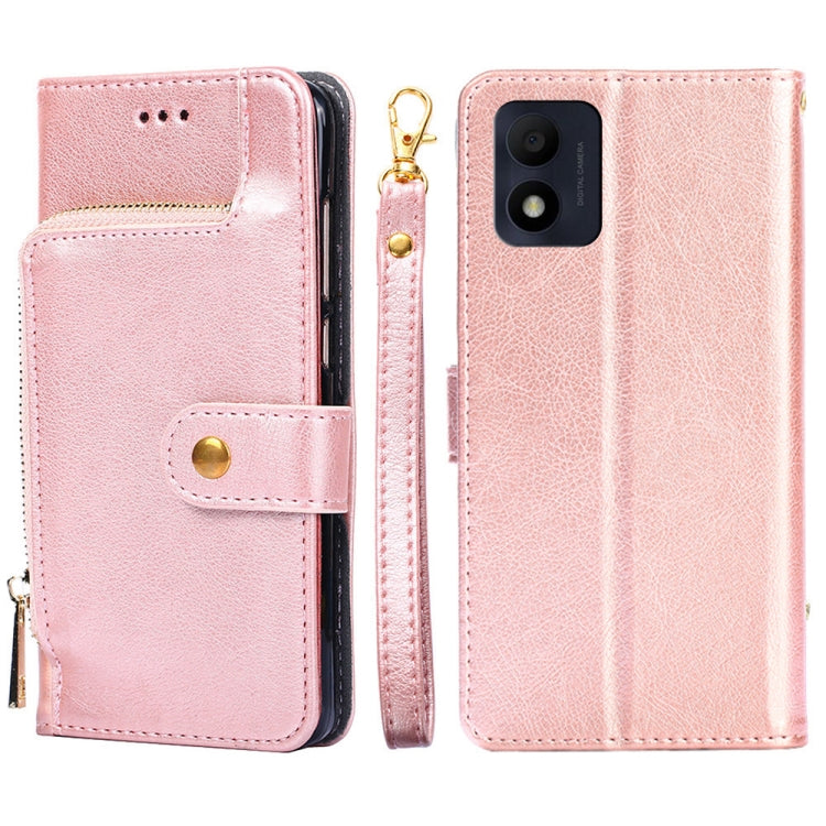 For alcatel 1B 2022 Zipper Bag Leather Phone Case