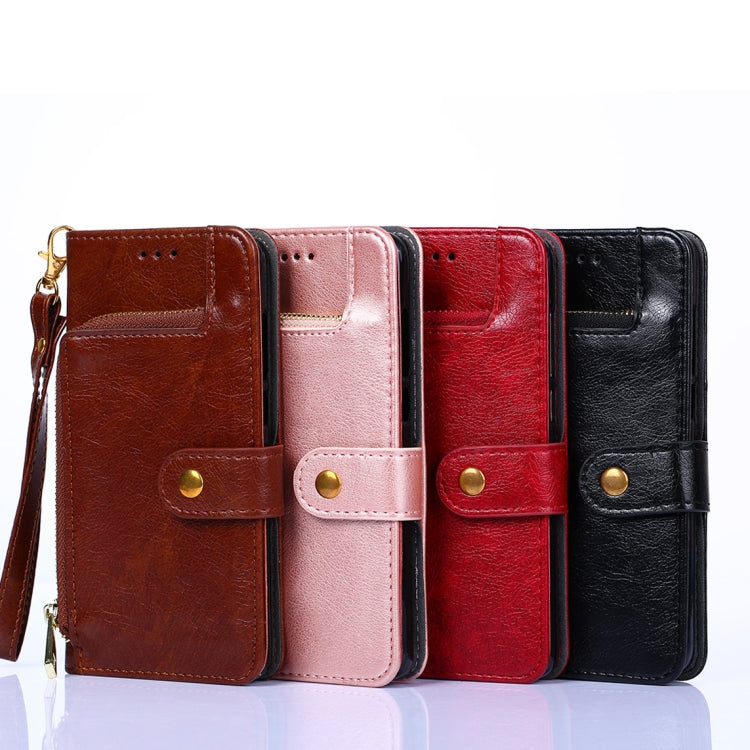 For alcatel 1B 2022 Zipper Bag Leather Phone Case