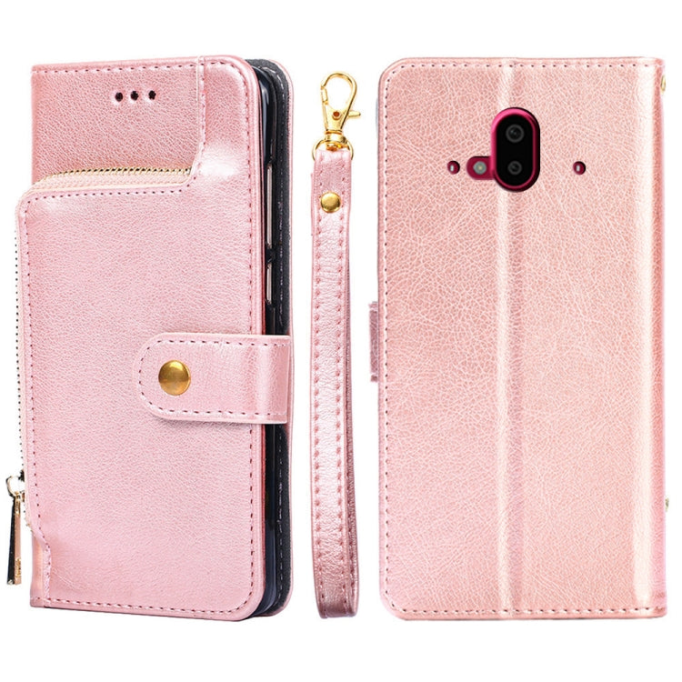 For Fujitsu Arrows F-52B Zipper Bag Leather Phone Case