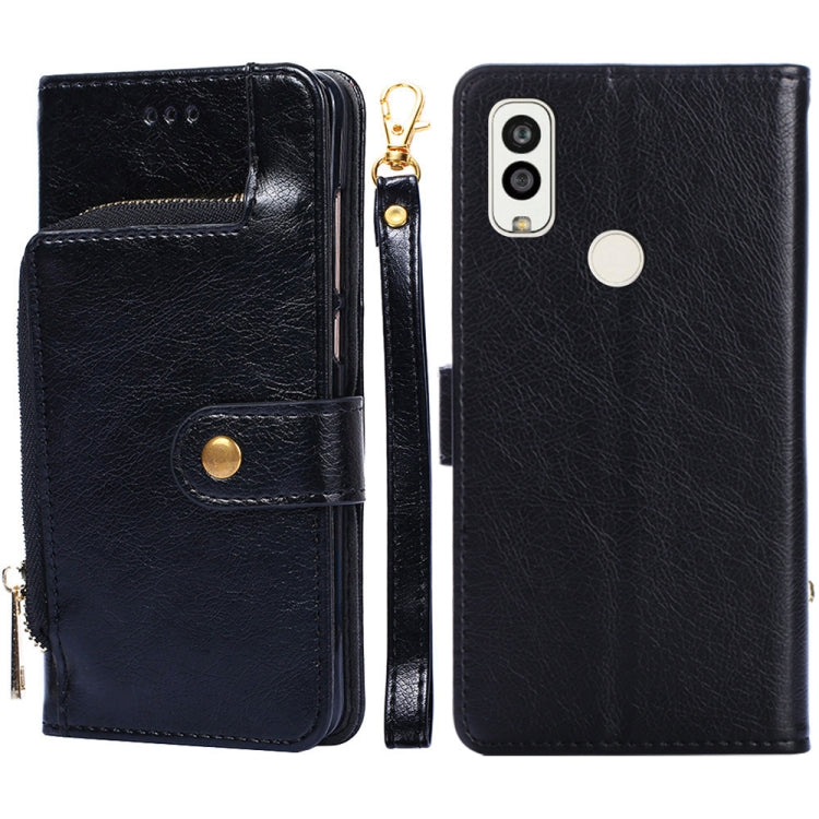 For Kyocera Android One S9 Zipper Bag Leather Phone Case