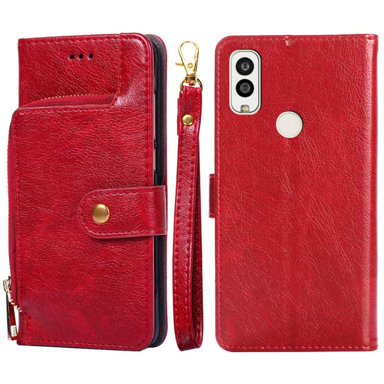 For Kyocera Android One S9 Zipper Bag Leather Phone Case