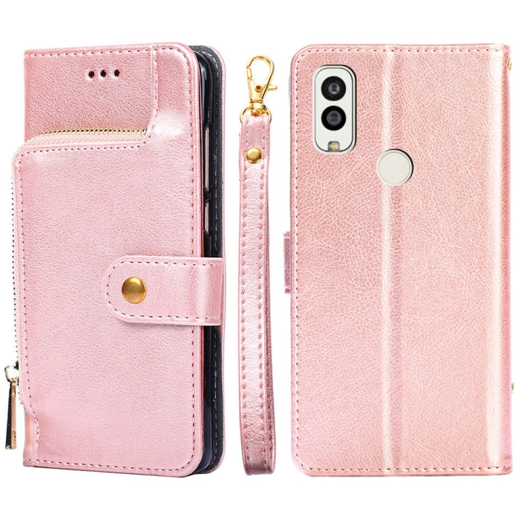 For Kyocera Android One S9 Zipper Bag Leather Phone Case